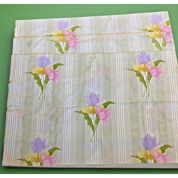 Vintage Wamsutta Supercale Plus Standard Pillowcases Floral Stripes Lot of 3 USA - Picture 1 of 7